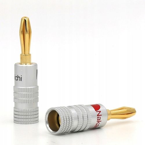 NAKAMICHI BANAN WTYK GŁOŚNIKOWY BANANOWY SKRĘCANY ZŁOCONY DO KOLUMN 8 sztuk na Arena.pl