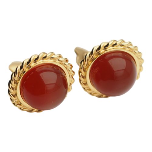 Klipsy - Agat czerwony koło w srebrze złoconym na Arena.pl