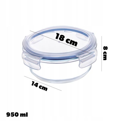 KADAX Szklany Pojemnik Na Żywność 950ml Z Pokrywką Śniadaniówka na Arena.pl