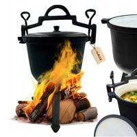 KOCIOŁEK ŻELIWNY EMALIOWANY GARNEK myśliwski węgierski 8L OGNISKO GRILL