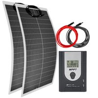 ZESTAW FOTOWOLTAICZNY 2X150W SOLARNY ELASTYCZNY MPPT DO KAMPERA ŁODZI