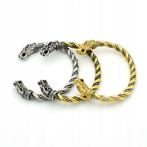 BRANSOLETA WIKINGÓW Nordic WILKI ZŁOTO-SREBRNA 441 na Arena.pl