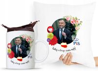 Zestaw Poduszka + Kubek Prezent Andrzej Duda Pis Z Nadrukiem Ze Zdjęciem