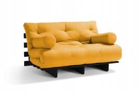 Sofa Futon Black Latex 140x200 funkcja spania MI85 + komplet poduszek