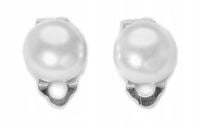 Szklane Klipsy Na Uszy Perłowe Małe Perły Białe Kiara Najmodniejsze Czeskie