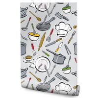 Tapeta Do Kuchni Jadalni Akcesoria Kuchenne Garnki Ozdoba