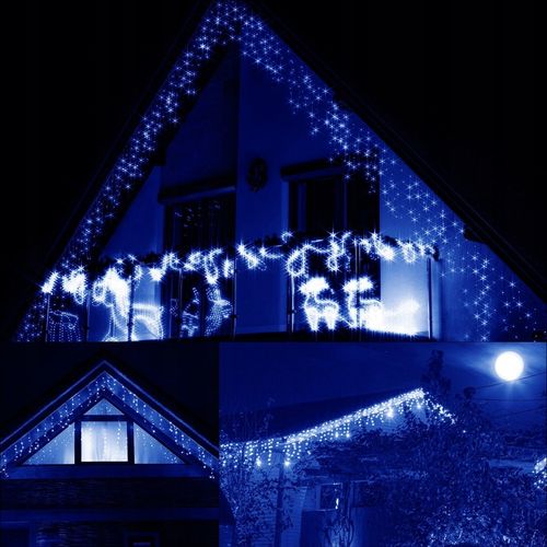 LAMPKI SOPLE 300 LED ZEWN. NIEBIESKIE CHOINKOWE FLASH KURTYNA ŚWIETLNA IP44 na Arena.pl