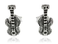 Delikatne oksydowane srebrne kolczyki celebrytki gitara elektryczna electric guitar srebro 925 K2941