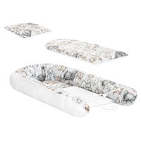 Zestaw kokon niemowlęcy materacyk i poduszka 94x53 cm zebra i lew