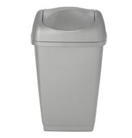 Kosz na śmieci RIFF z pokrywą 40 l szary biurowy fr1