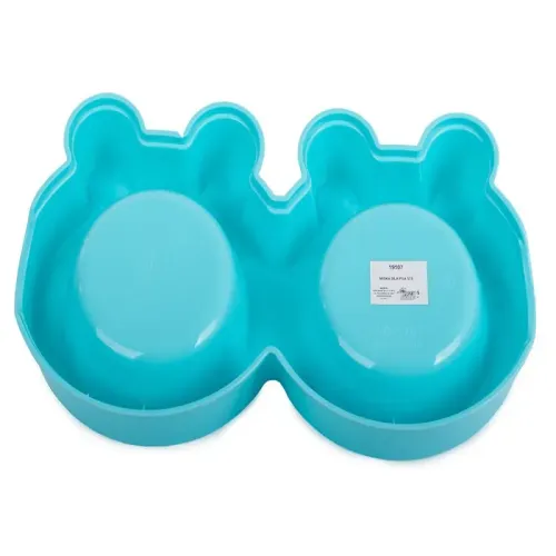 Podwójna miska pojemność 2x175ml dla psa lub kota metalowa niebieska na Arena.pl