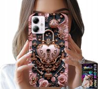 ETUI DO MOTOROLA MOTO G14 - KOBIECE, MODNE WZORY, KŁÓDKA SERCE RÓŻA