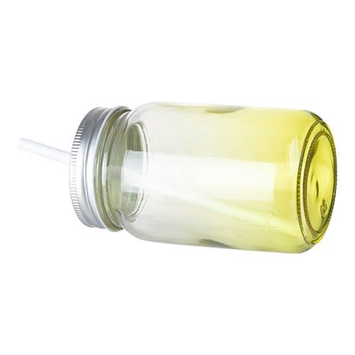 Kubek szklany Mason Jar 450 ml bez uszka do sublimacji - limonkowy gradient na Arena.pl