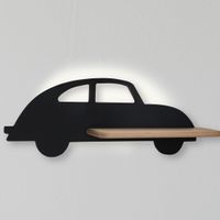 Drewniana lampa ścienna Kids Car 21-85078 LED 5W 4000K półka czarny drewno