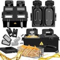 Frytownica frytkownica olejowa TurboTronic  3600w 2x3L 6L Czarna