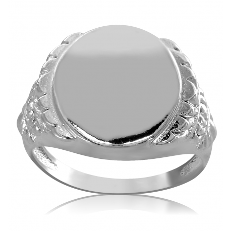 SREBRNY SYGNET Z ORNAMENTAMI PRÓBA SREBRA 925 GRAWER GRATIS zdjęcie 1