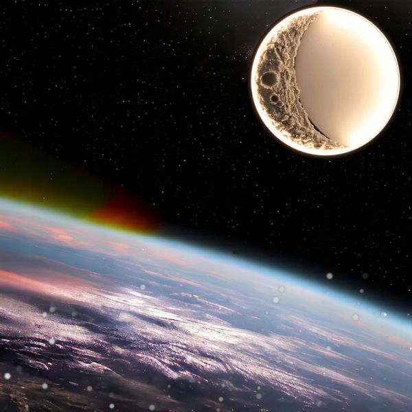 Plafon okrągły dekoracyjny Lampa Led na ścianę Księżyc 40 cm 3D Moon zdjęcie 7