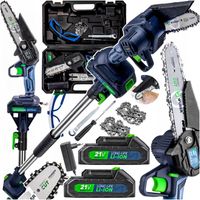 MINI PIŁA ŁAŃCUCHOWA AKUMULATOROWA GAŁĘZIÓWKA 2xAKU + WYSIĘGNIK 250 CM