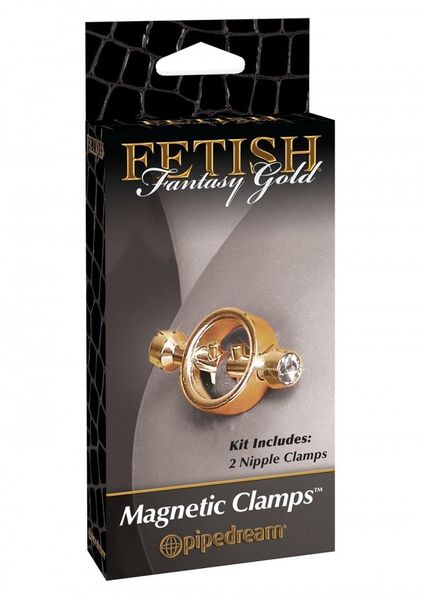 Magnetyczny Stymulator Na Brodawki - Fetish Fantasy Gold Magnetic Clamps zdjęcie 1