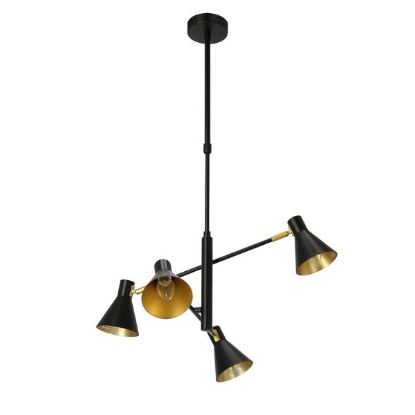 Less zwis 4x40W E14 czarny matowy zdjęcie 7