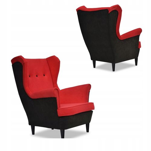 Zestaw wypoczynkowy ARI DUO sofa fotele  czarno - czerwony na Arena.pl