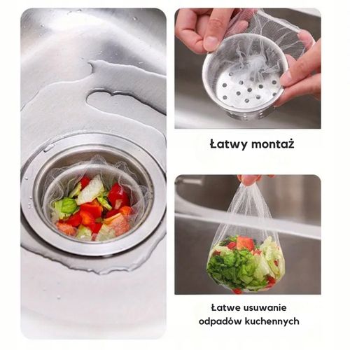 Filtry Do Zlewu Kuchennego ViO XN008 Siatkowy Worek 100 Szt Sitko do zlewu na Arena.pl