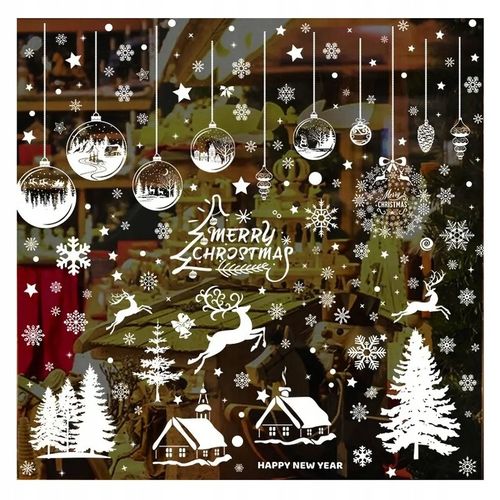 Naklejki Świąteczne na Okna SZYBĘ Duży Zestaw Naklejek Świątecznych 196szt na Arena.pl