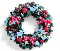 Wianek świąteczny stroik na stół drzwi bożonarodzeniowy 27cm RENIFERIUSZ