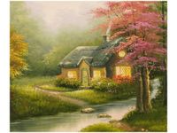 60X50CM WIECZOREM STRUMYKIEM OBRAZ ŚCIAN DREWNIANE