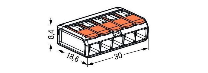 Szybkozłączka 0,2-4mm 5 styków WAGO CLICK linka-d zdjęcie 3