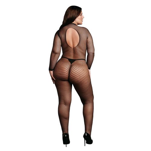 bodystocking with fishnet structure, open crotch and turtle neck. na Arena.pl