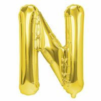 Balon foliowy litera N złoty 40 cm personalizowany własny napis z balonów