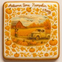 CIASTKO LUKROWANE AUTUMN HARVEST ROZ.S PION JESIEŃ RĘCZNIE ROBIONE