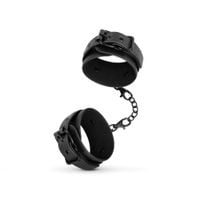 bedroom fantasies - faux leather handcuffs black