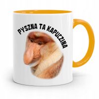 Kubek Żółty Nosacz Janusz Pyszna Ta Kapuczina Z Nadrukiem Ze Zdjęciem