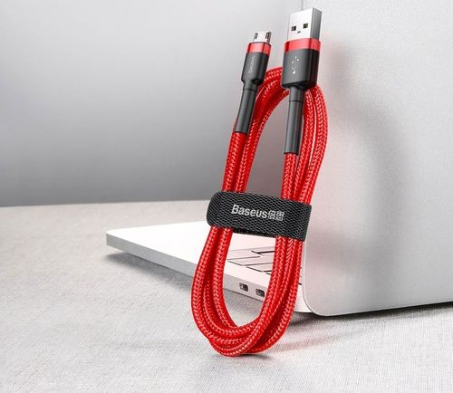 Kabel Baseus USB do Micro USB 2.4A, 0,5 metra, czerwony na Arena.pl