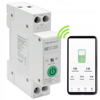Przekaźnik Wi-Fi Qoltec 63A na szynę DIN z licznikiem energii elektyrcznej