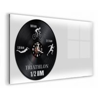 Zegar Ścienny z płyty winylowej na lustrze TRIATHLON 48 wzorów 59x29 cm
