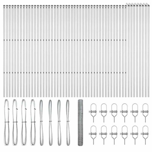 Ogrodzenie z słupkami Srebrny 1.4 x 100 m Stal pokryta PCV na Arena.pl