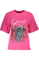 DAMSKI T-SHIRT Z KRÓTKIM RĘKAWEM CAVALLI CLASS RÓŻOWY XL