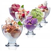PUCHARKI SZKLANE NA LODY DESERY SORBETY 450ml 6szt