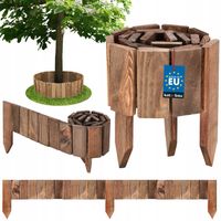 OBRZEŻE PALISADA OGRODOWA PŁOT DREWNIANY TRAWNIKOWY WBIJANY BRĄZOWY 10X110