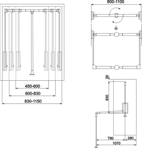 Pantograf do szafy do szafki 87,5-120 cm biały na Arena.pl