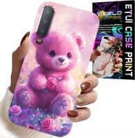 ETUI DO SAMSUNG A7 2018 - SŁODKI MIŚ NA RÓŻOWYM TLE, CASE + SZKŁO