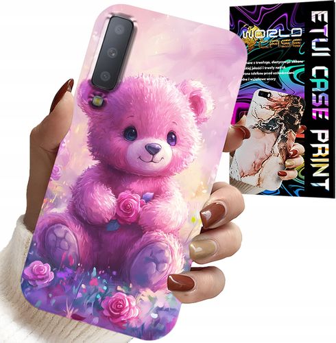 ETUI DO SAMSUNG A7 2018 - SŁODKI MIŚ NA RÓŻOWYM TLE, CASE + SZKŁO na Arena.pl