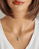 Srebrny Naszyjnik 925 Duża Kropla Łezka SREBRO na Prezent dla Kobiety