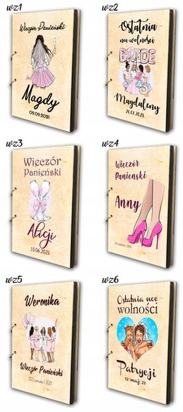 Drewniany album WIECZÓR PANIEŃSKI z NADRUKIEM Y3 zdjęcie 3
