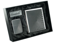 Zestaw Prezentowy Zapalniczka Papierośnica Prostokąciki