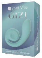 snail vibe gizi turkusowy - wibrator z elastycznym systemem duo 19 cm