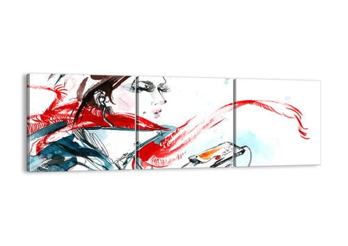 Obraz Na Płótnie - Kobieta Rysunek - 90X30 Cm - Ca90X30-3015 na Arena.pl
